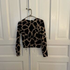 Cow print top shop long sleeve shirt